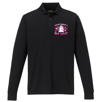 Breast Cancer Is Boo Sheet Halloween Breast Cancer Awareness Performance Long Sleeve Polo