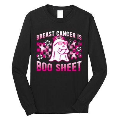 Breast Cancer Is Boo Sheet Halloween Breast Cancer Awareness Long Sleeve Shirt