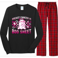 Breast Cancer Is Boo Sheet Halloween Breast Cancer Awareness Long Sleeve Pajama Set