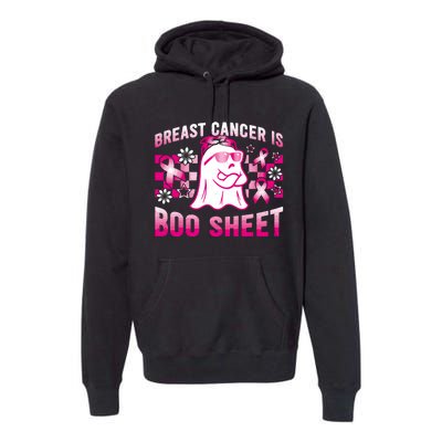 Breast Cancer Is Boo Sheet Halloween Breast Cancer Awareness Premium Hoodie