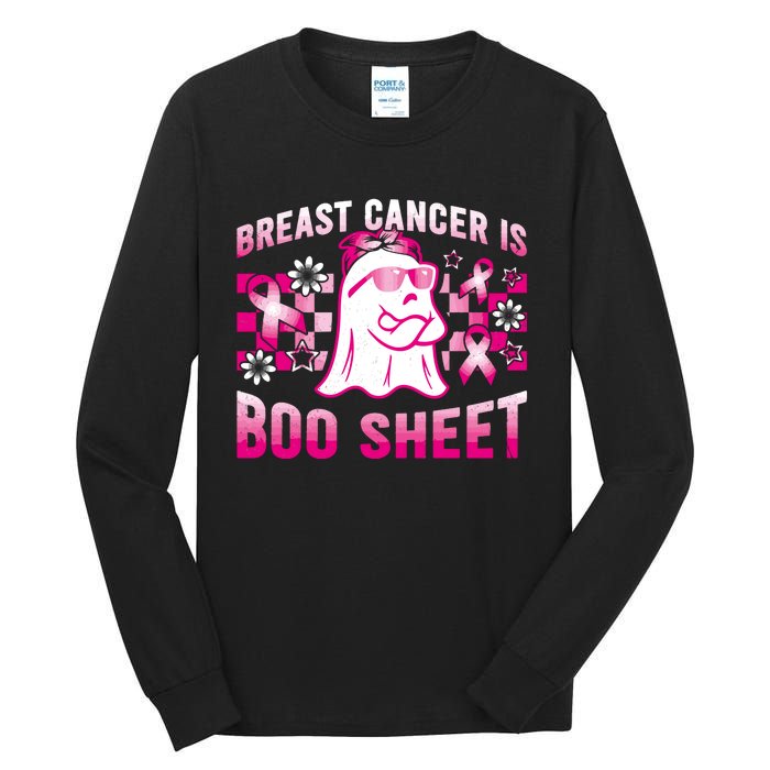 Breast Cancer Is Boo Sheet Halloween Breast Cancer Awareness Tall Long Sleeve T-Shirt