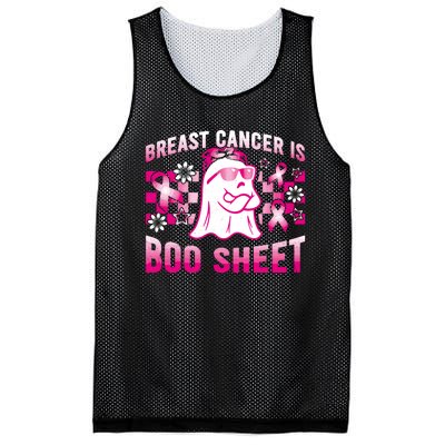 Breast Cancer Is Boo Sheet Halloween Breast Cancer Awareness Mesh Reversible Basketball Jersey Tank