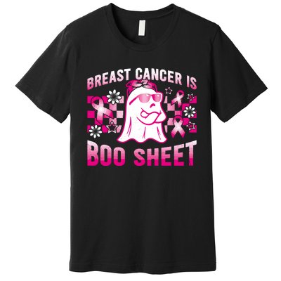 Breast Cancer Is Boo Sheet Halloween Breast Cancer Awareness Premium T-Shirt