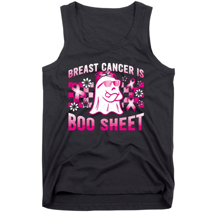 Breast Cancer Is Boo Sheet Halloween Breast Cancer Awareness Tank Top