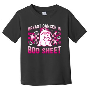 Breast Cancer Is Boo Sheet Halloween Breast Cancer Awareness Toddler T-Shirt