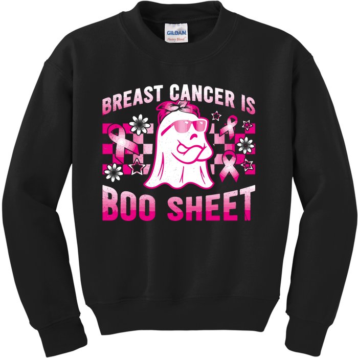 Breast Cancer Is Boo Sheet Halloween Breast Cancer Awareness Kids Sweatshirt