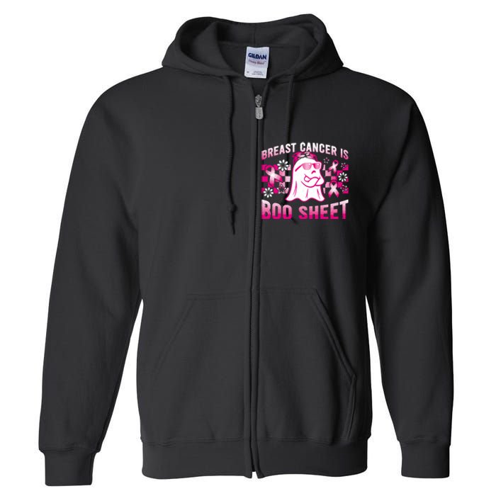 Breast Cancer Is Boo Sheet Halloween Breast Cancer Awareness Full Zip Hoodie