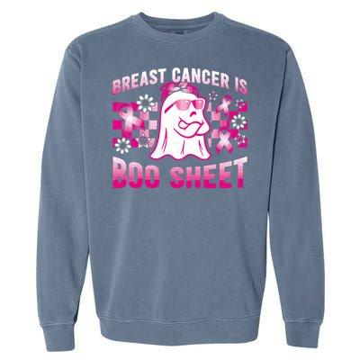 Breast Cancer Is Boo Sheet Halloween Breast Cancer Awareness Garment-Dyed Sweatshirt