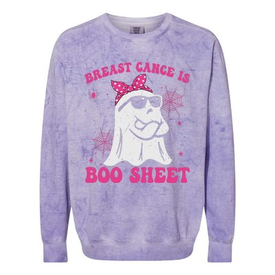 Breast Cancer Is Boo Sheet Halloween Breast Cancer Awareness Colorblast Crewneck Sweatshirt