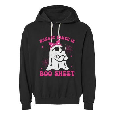 Breast Cancer Is Boo Sheet Halloween Breast Cancer Awareness Garment-Dyed Fleece Hoodie