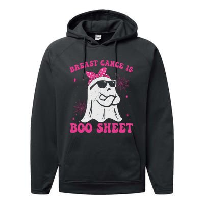 Breast Cancer Is Boo Sheet Halloween Breast Cancer Awareness Performance Fleece Hoodie