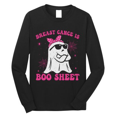 Breast Cancer Is Boo Sheet Halloween Breast Cancer Awareness Long Sleeve Shirt