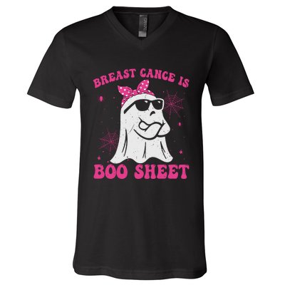 Breast Cancer Is Boo Sheet Halloween Breast Cancer Awareness V-Neck T-Shirt