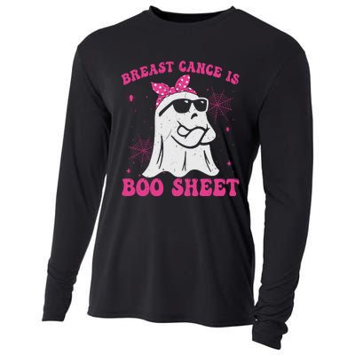 Breast Cancer Is Boo Sheet Halloween Breast Cancer Awareness Cooling Performance Long Sleeve Crew