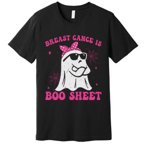 Breast Cancer Is Boo Sheet Halloween Breast Cancer Awareness Premium T-Shirt