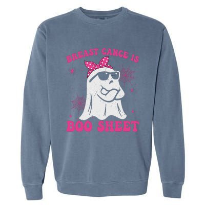 Breast Cancer Is Boo Sheet Halloween Breast Cancer Awareness Garment-Dyed Sweatshirt