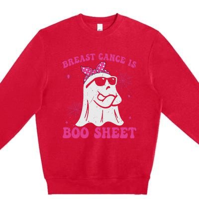 Breast Cancer Is Boo Sheet Halloween Breast Cancer Awareness Premium Crewneck Sweatshirt