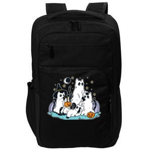 Black Cats In Ghost Costume Cute Women And Halloween Impact Tech Backpack