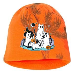 Black Cats In Ghost Costume Cute Women And Halloween Kati - Camo Knit Beanie