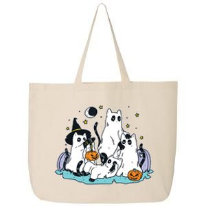 Black Cats In Ghost Costume Cute Women And Halloween 25L Jumbo Tote