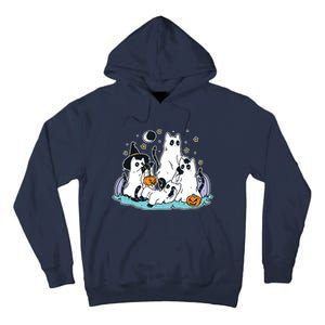 Black Cats In Ghost Costume Cute Women And Halloween Tall Hoodie