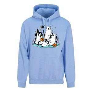 Black Cats In Ghost Costume Cute Women And Halloween Unisex Surf Hoodie