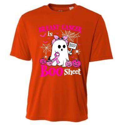 Breast Cancer Is Boo Sheet Halloween Breast Cancer Awareness Cooling Performance Crew T-Shirt