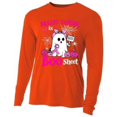 Breast Cancer Is Boo Sheet Halloween Breast Cancer Awareness Cooling Performance Long Sleeve Crew