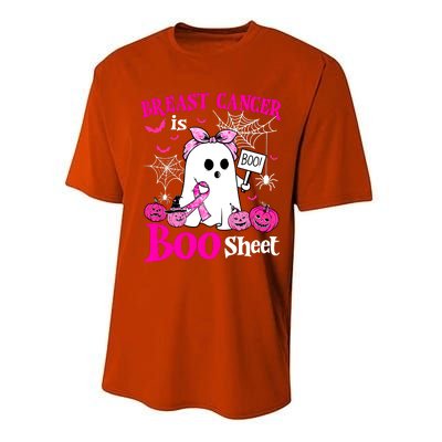 Breast Cancer Is Boo Sheet Halloween Breast Cancer Awareness Performance Sprint T-Shirt