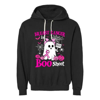 Breast Cancer Is Boo Sheet Halloween Breast Cancer Awareness Garment-Dyed Fleece Hoodie