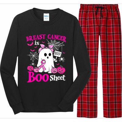 Breast Cancer Is Boo Sheet Halloween Breast Cancer Awareness Long Sleeve Pajama Set