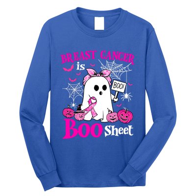 Breast Cancer Is Boo Sheet Halloween Breast Cancer Awareness Long Sleeve Shirt