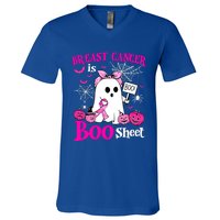 Breast Cancer Is Boo Sheet Halloween Breast Cancer Awareness V-Neck T-Shirt