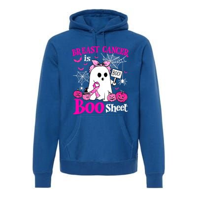 Breast Cancer Is Boo Sheet Halloween Breast Cancer Awareness Premium Hoodie