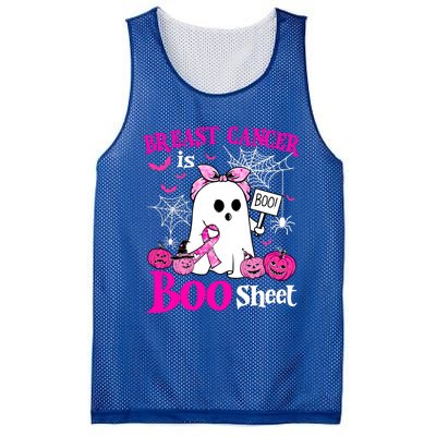 Breast Cancer Is Boo Sheet Halloween Breast Cancer Awareness Mesh Reversible Basketball Jersey Tank