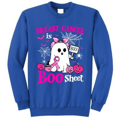 Breast Cancer Is Boo Sheet Halloween Breast Cancer Awareness Tall Sweatshirt