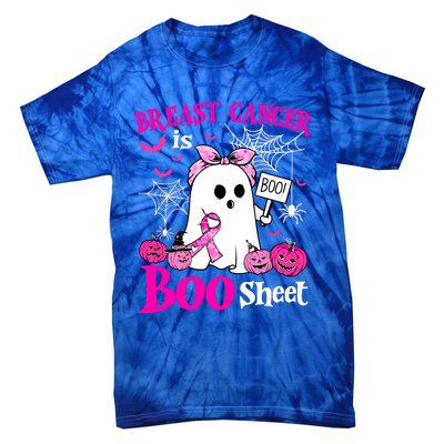 Breast Cancer Is Boo Sheet Halloween Breast Cancer Awareness Tie-Dye T-Shirt