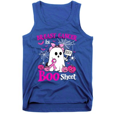 Breast Cancer Is Boo Sheet Halloween Breast Cancer Awareness Tank Top