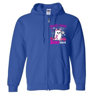 Breast Cancer Is Boo Sheet Halloween Breast Cancer Awareness Full Zip Hoodie