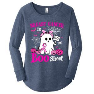 Breast Cancer Is Boo Sheet Halloween Breast Cancer Awareness Women's Perfect Tri Tunic Long Sleeve Shirt