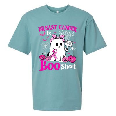 Breast Cancer Is Boo Sheet Halloween Breast Cancer Awareness Sueded Cloud Jersey T-Shirt