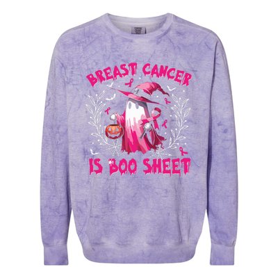 Breast Cancer Is Boo Sheet Halloween Breast Cancer Awareness Colorblast Crewneck Sweatshirt