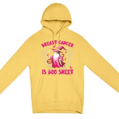 Breast Cancer Is Boo Sheet Halloween Breast Cancer Awareness Premium Pullover Hoodie