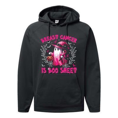 Breast Cancer Is Boo Sheet Halloween Breast Cancer Awareness Performance Fleece Hoodie