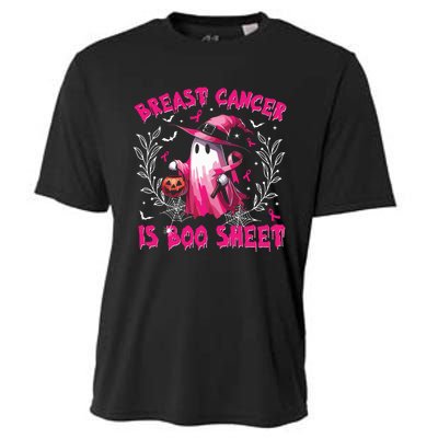 Breast Cancer Is Boo Sheet Halloween Breast Cancer Awareness Cooling Performance Crew T-Shirt