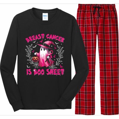 Breast Cancer Is Boo Sheet Halloween Breast Cancer Awareness Long Sleeve Pajama Set