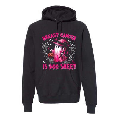 Breast Cancer Is Boo Sheet Halloween Breast Cancer Awareness Premium Hoodie