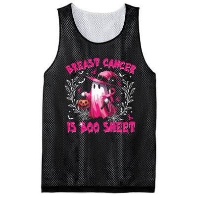 Breast Cancer Is Boo Sheet Halloween Breast Cancer Awareness Mesh Reversible Basketball Jersey Tank