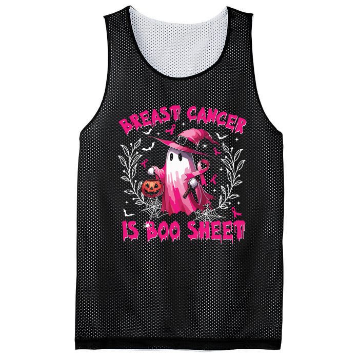 Breast Cancer Is Boo Sheet Halloween Breast Cancer Awareness Mesh Reversible Basketball Jersey Tank