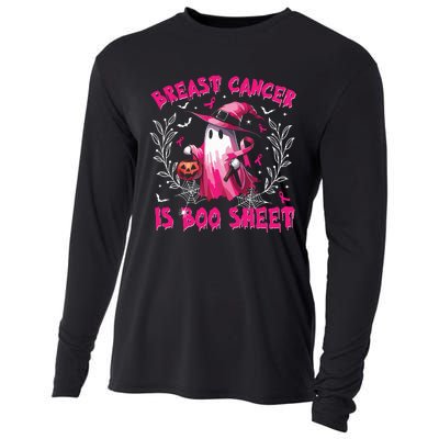 Breast Cancer Is Boo Sheet Halloween Breast Cancer Awareness Cooling Performance Long Sleeve Crew